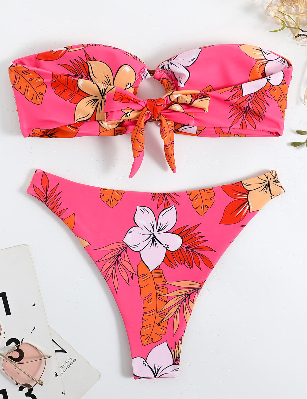 Doina™ – Bikini cu Imprimeu Floral și Sutien Bandeau