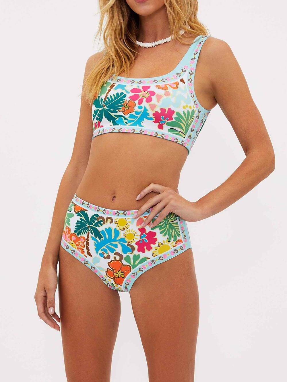 Corina™ – Bikini Floral Elastic cu Susținere