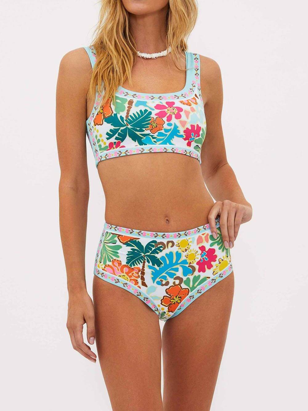 Corina™ – Bikini Floral Elastic cu Susținere