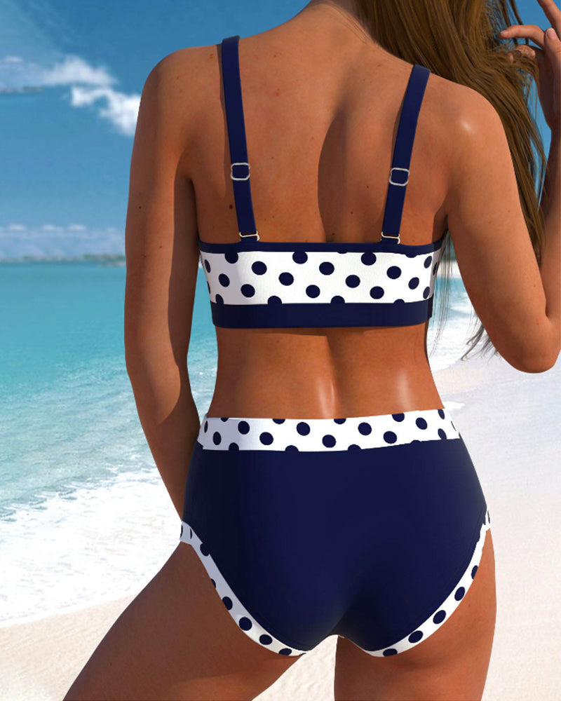 Hanna™ – Bikini Patchwork cu Talie Înaltă