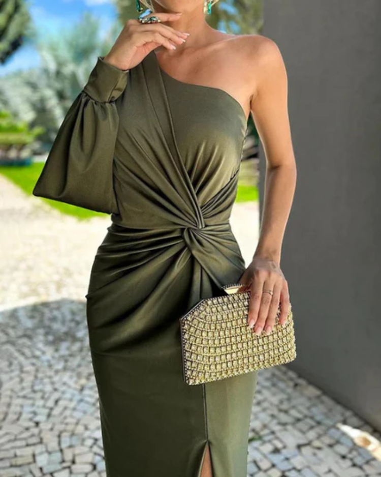 Clarisse™ | Rochie drapată pe un umăr