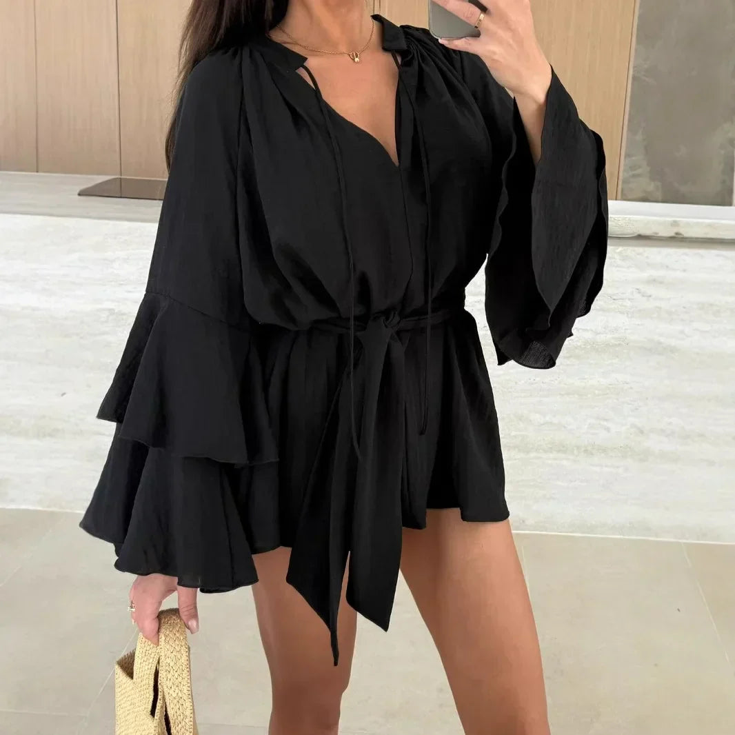 Dina™ | Rochie cămașă lejeră cu curea