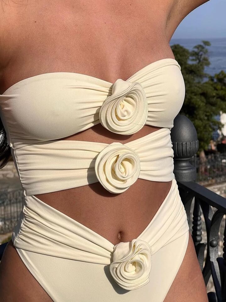 Sonia™ – Costum de Baie cu Design 3D cu Trandafiri