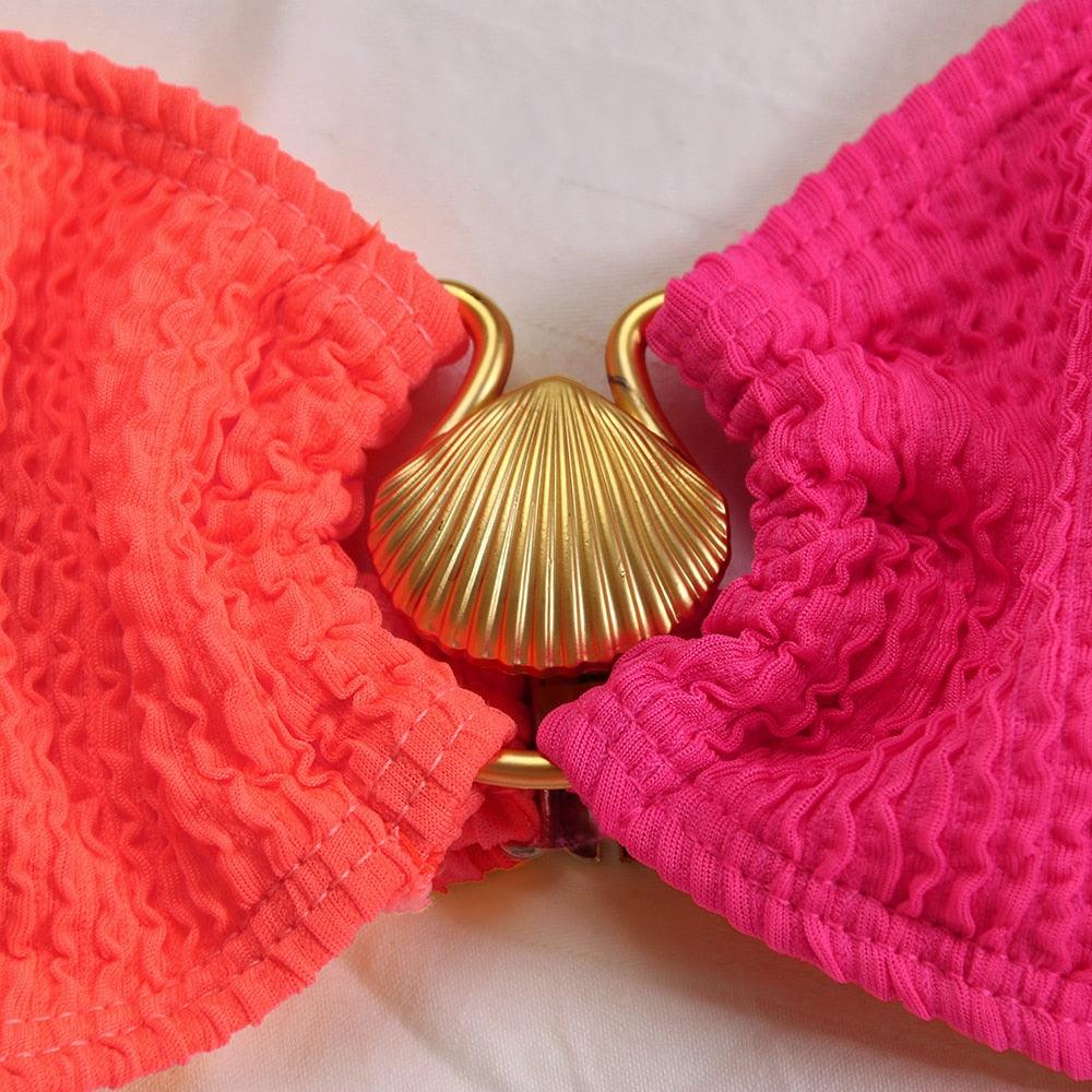 Tudora™ – Bikini Asimetric cu Talie Înaltă