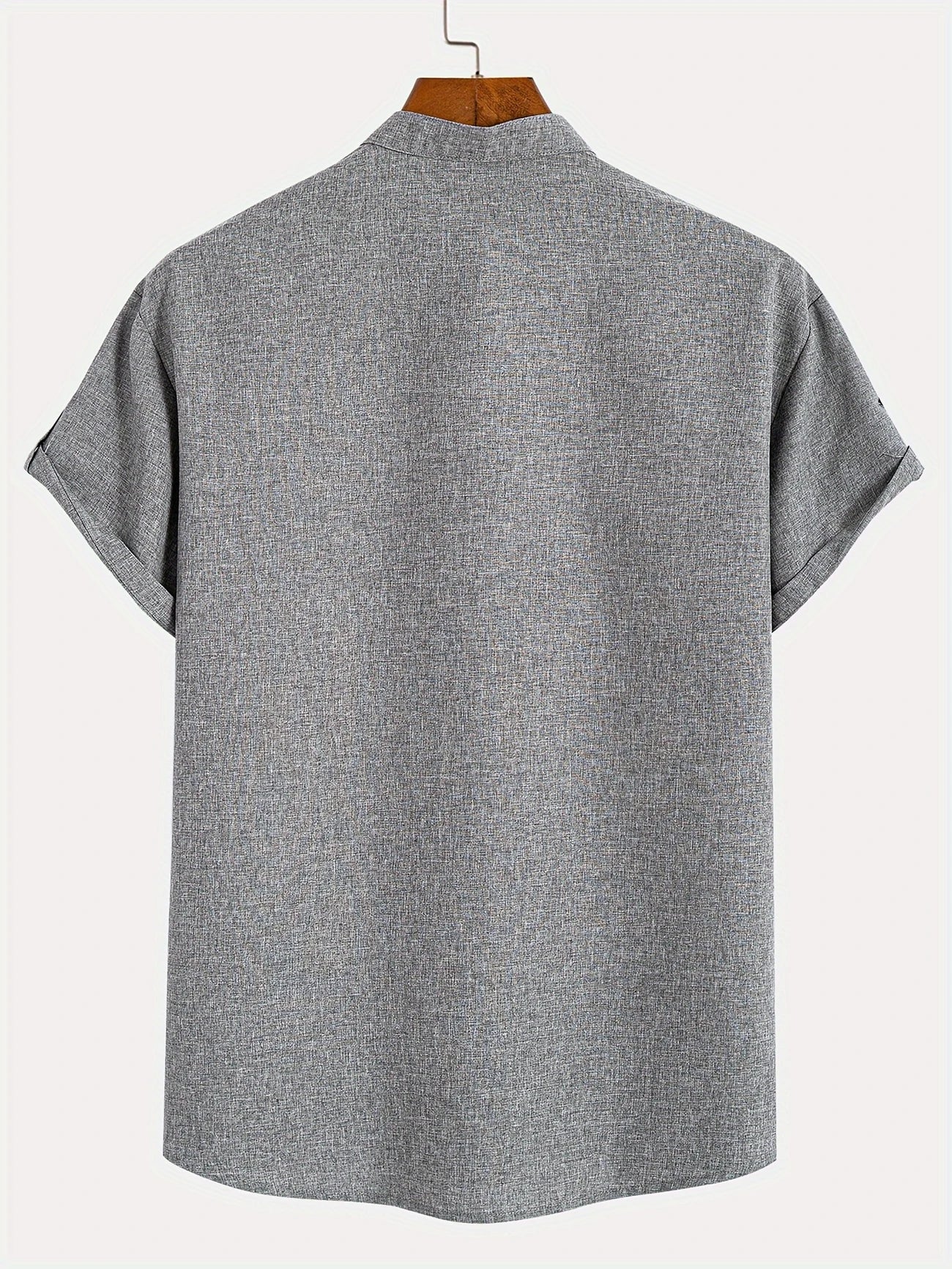 Elliott - Cămașă Elegantă Cu Mâneci Scurte și Guler înalt