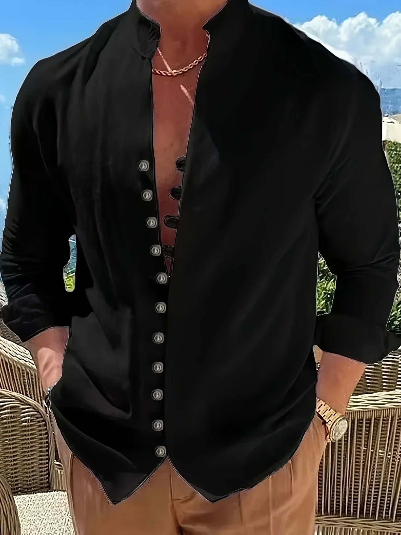 Shayne - Bumbac Ușor și Lenjerie Mâneci lungi Cămașă