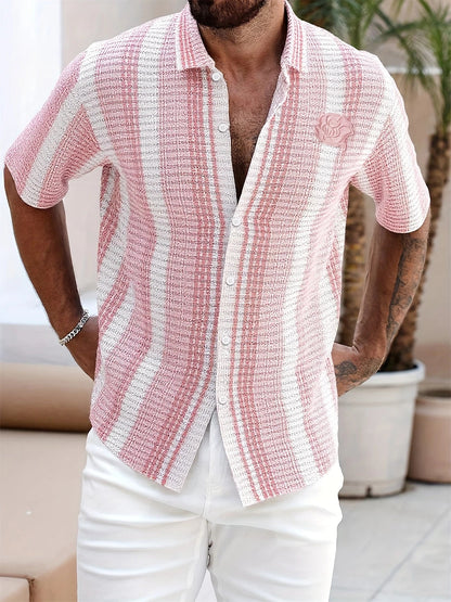 Avram - Cămașă Casual Cu Dungi Si Nasturi