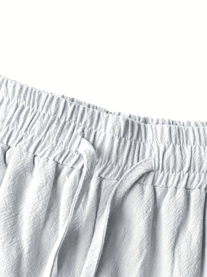 Callan - Pantaloni Scurți Casual Din In Cu Buzunar