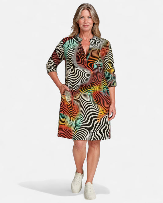 Sonya™ | Rochie cu iluzie optică și croi T-shirt