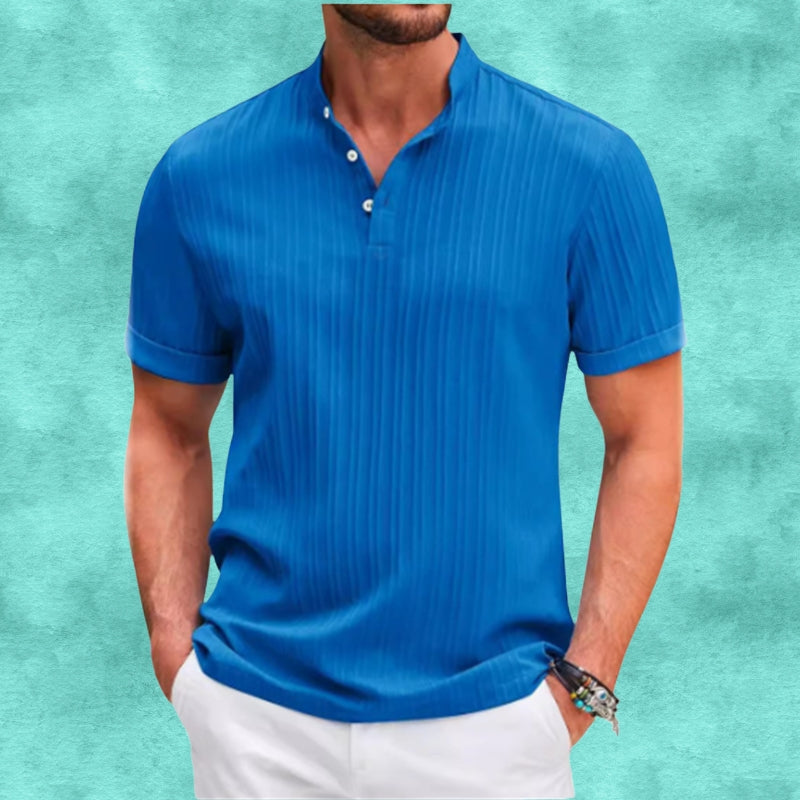 Tomasz - Cămașă Casual Din in Cu Dungi și Nasturi