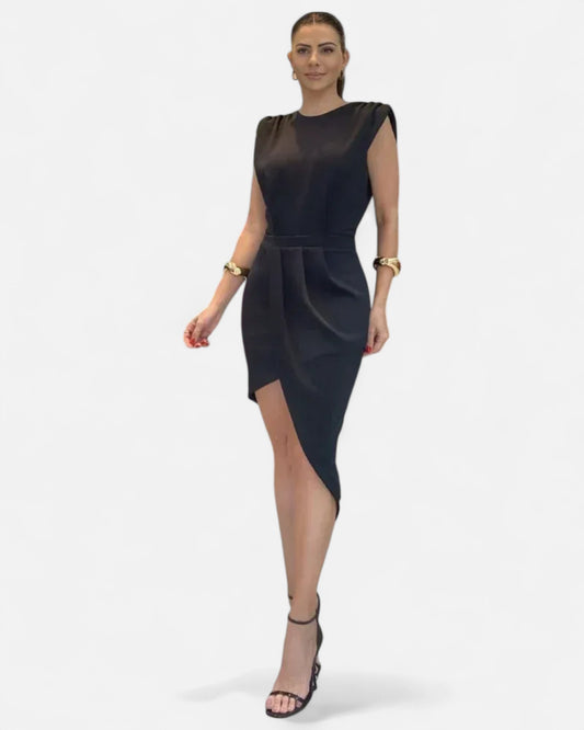 Britty | Rochie cocktail cu tiv în formă de lalea