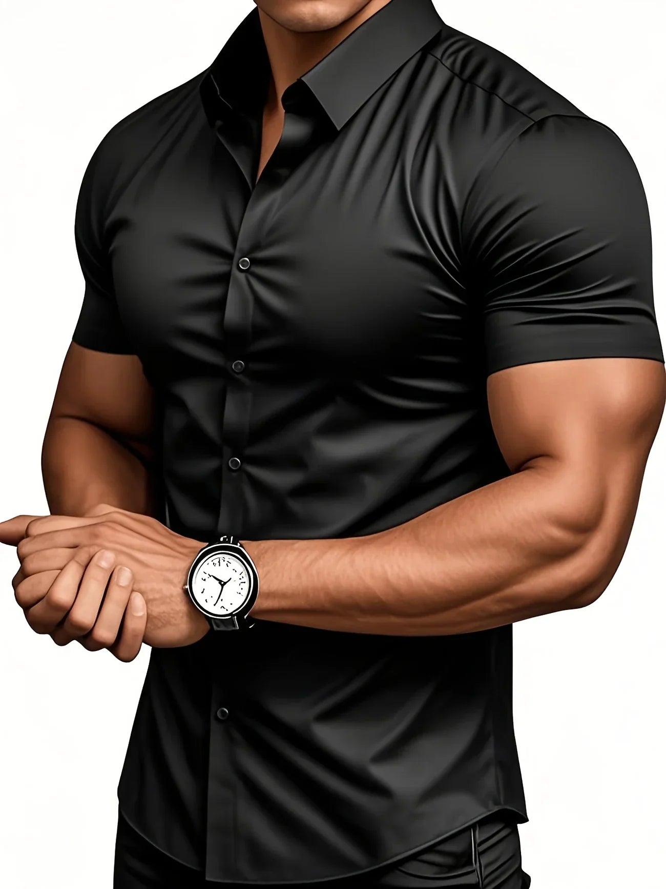 Ezra - Cămașă Elegantă Croială Slim Cu Nasturi