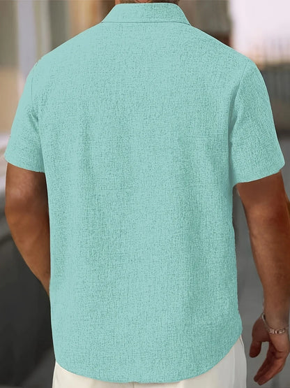 Dwight - Cămașă Cu Mâneci Scurte Din Amestec De In Ușor