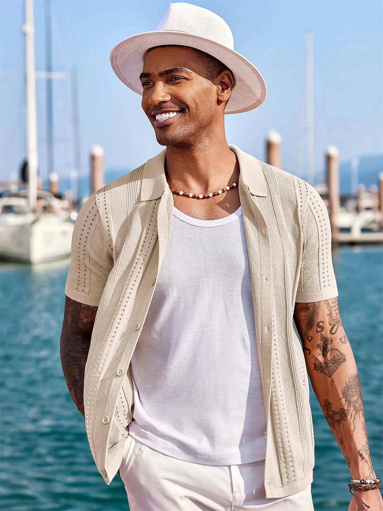 Semyon - Cămașă Tricotată Cu Model Complex Si La Modă