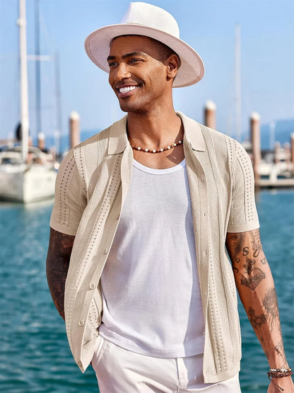 Semyon - Cămașă Tricotată Cu Model Complex Si La Modă