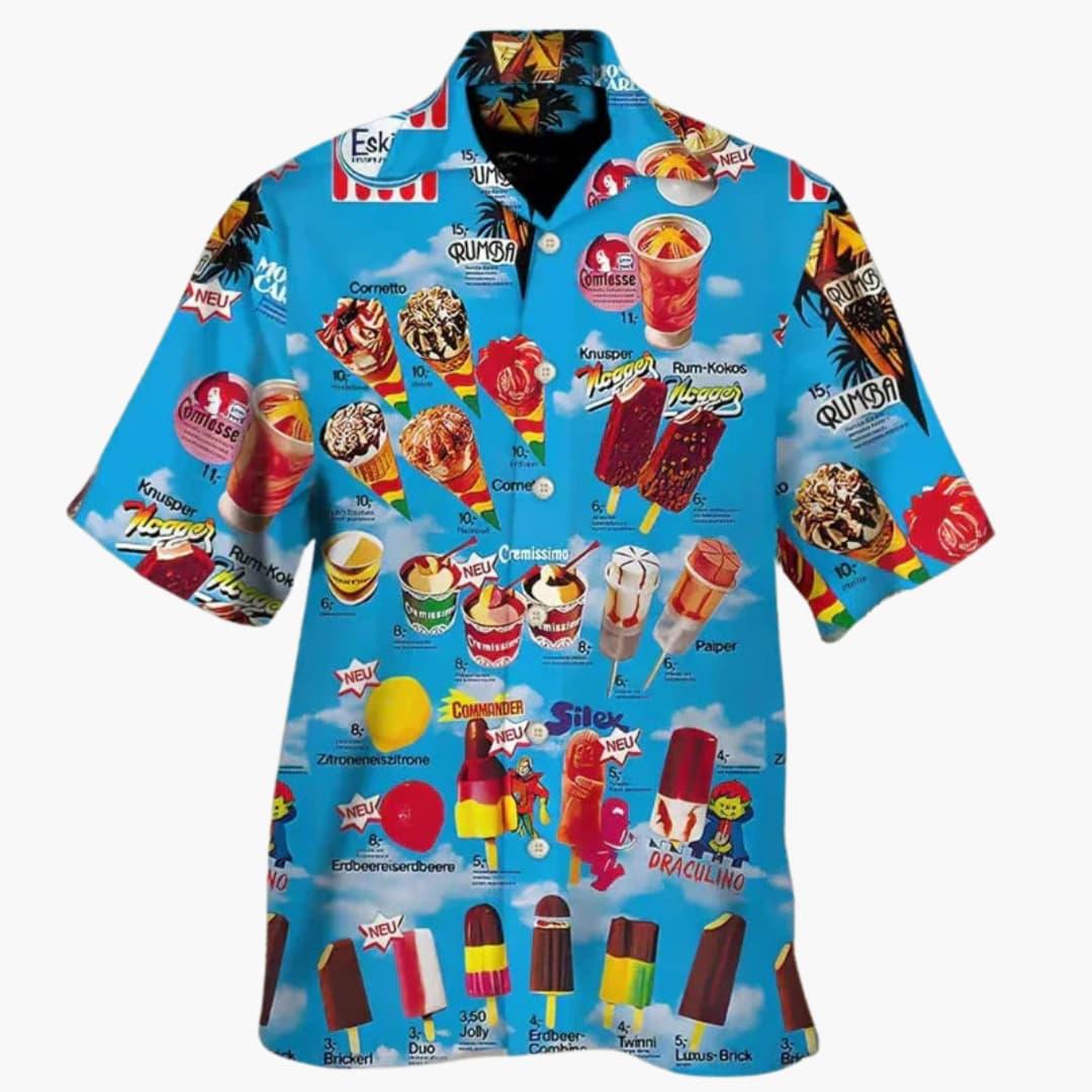 Lubomir - Cămașă Elegantă De Vară Cu Imprimeu înghețată