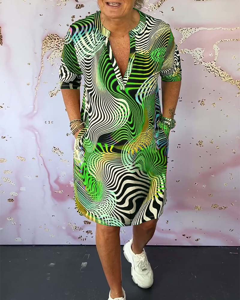 Sonya™ | Rochie cu iluzie optică și croi T-shirt