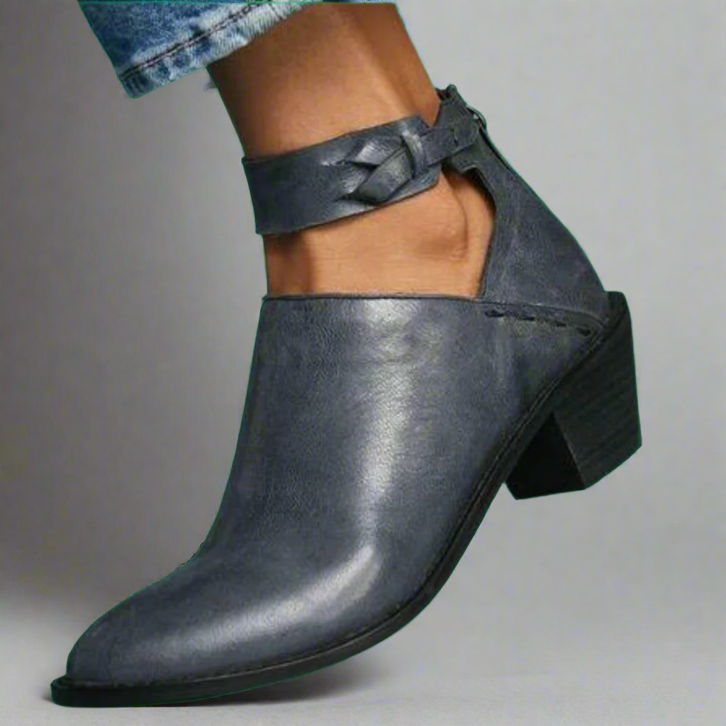 Renata | Mid-Toe Singles cu toc bloc – Confort și stil