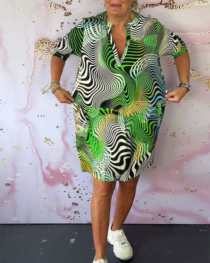 Sonya™ | Rochie cu iluzie optică și croi T-shirt