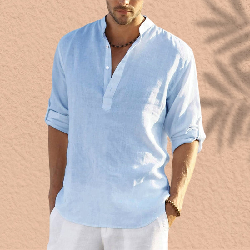 Abdeslam - Cămașă Casual Din In Cu Mâneci Lungi