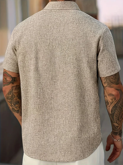 Dwight - Cămașă Cu Mâneci Scurte Din Amestec De In Ușor