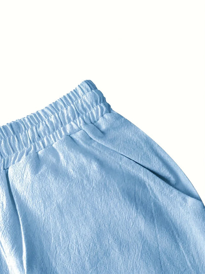 Callan - Pantaloni Scurți Casual Din In Cu Buzunar