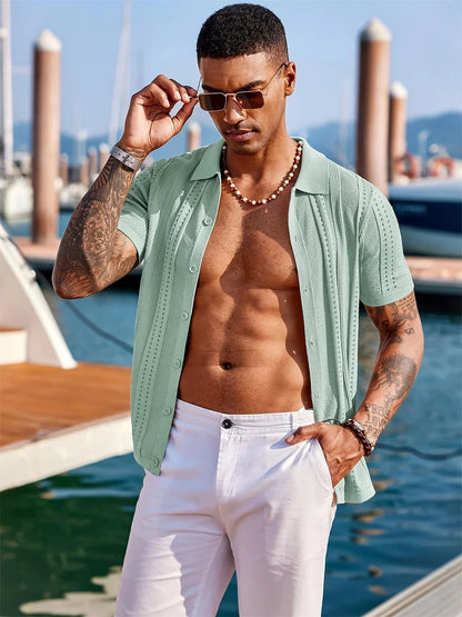 Semyon - Cămașă Tricotată Cu Model Complex Si La Modă