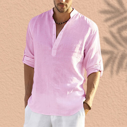 Abdeslam - Cămașă Casual Din In Cu Mâneci Lungi