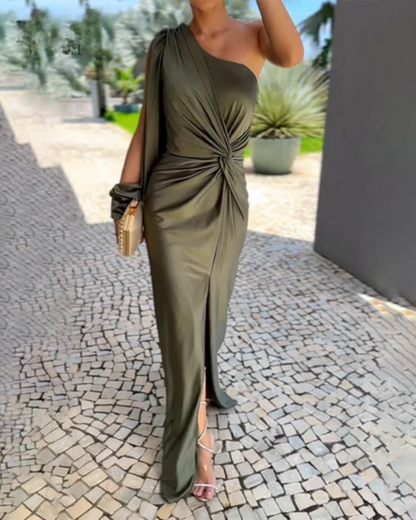 Clarisse™ | Rochie drapată pe un umăr