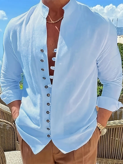 Shayne - Bumbac Ușor și Lenjerie Mâneci lungi Cămașă