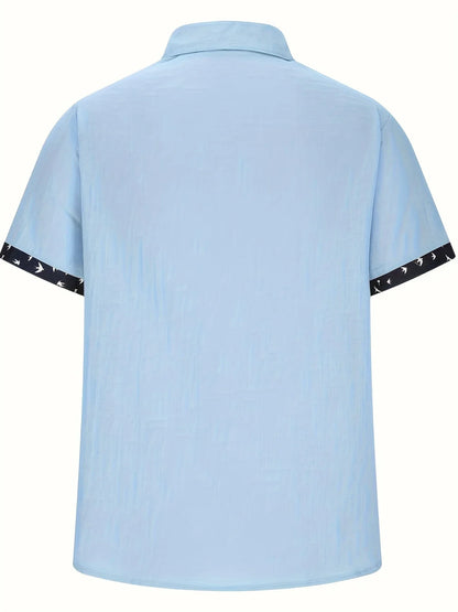 Trofim - Cămașă Elegantă Cu Imprimeu Cu Păsări Drăguțe