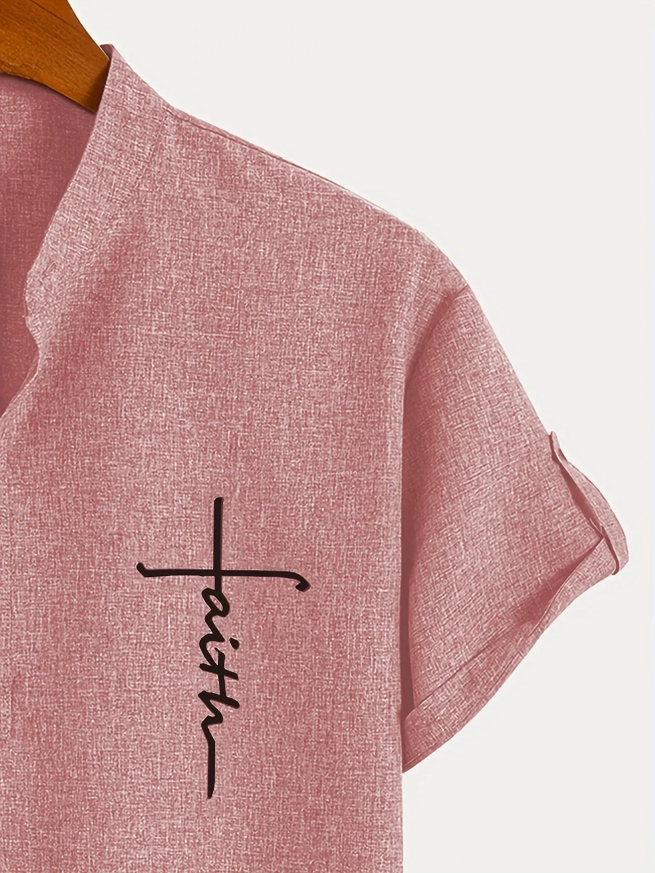 Elliott - Cămașă Elegantă Cu Mâneci Scurte și Guler înalt