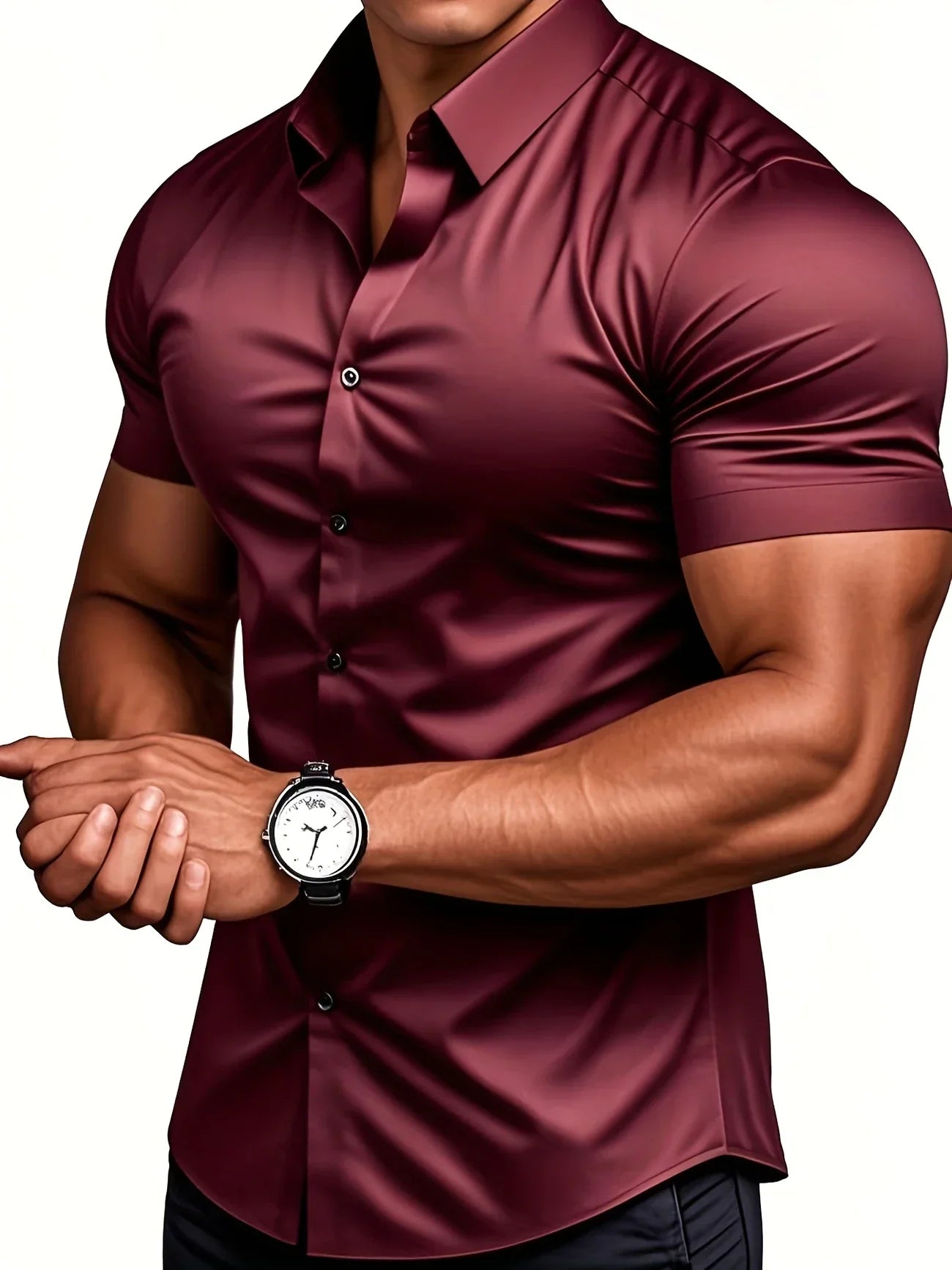 Ezra - Cămașă Elegantă Croială Slim Cu Nasturi