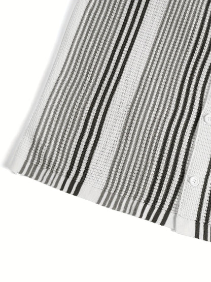 Avram - Cămașă Casual Cu Dungi Si Nasturi