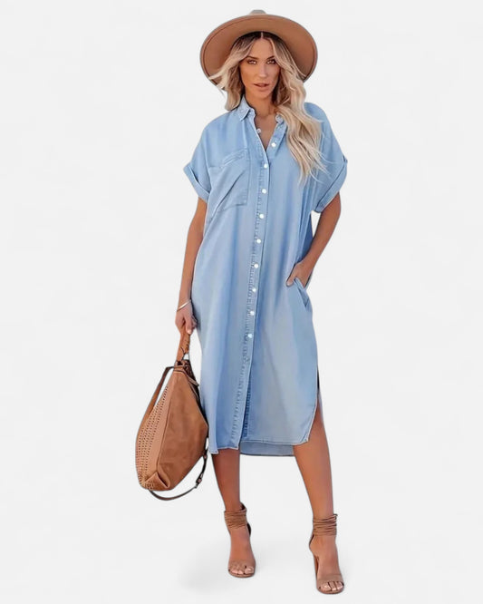 Béatrice - Rochie Camasa cu Buzunare