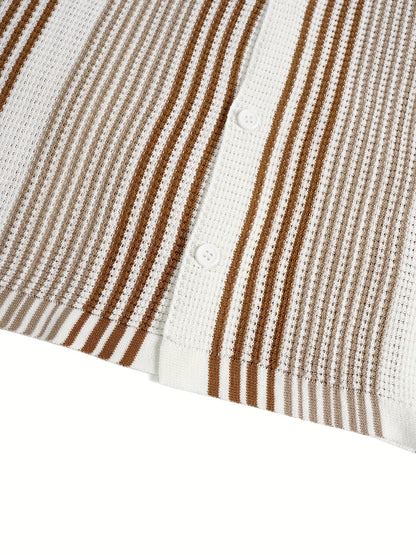 Avram - Cămașă Casual Cu Dungi Si Nasturi