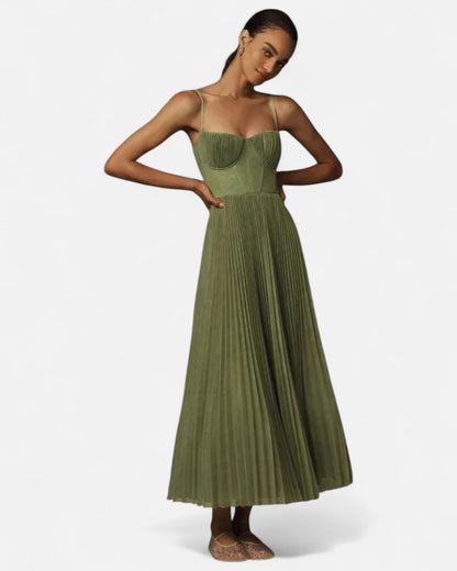 Beatriz - Rochie Midi Plisată și Ajustată