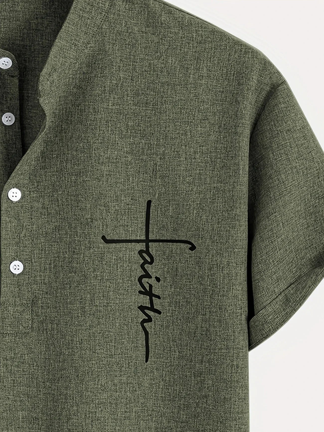 Elliott - Cămașă Elegantă Cu Mâneci Scurte și Guler înalt