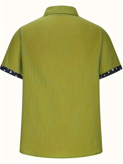 Trofim - Cămașă Elegantă Cu Imprimeu Cu Păsări Drăguțe