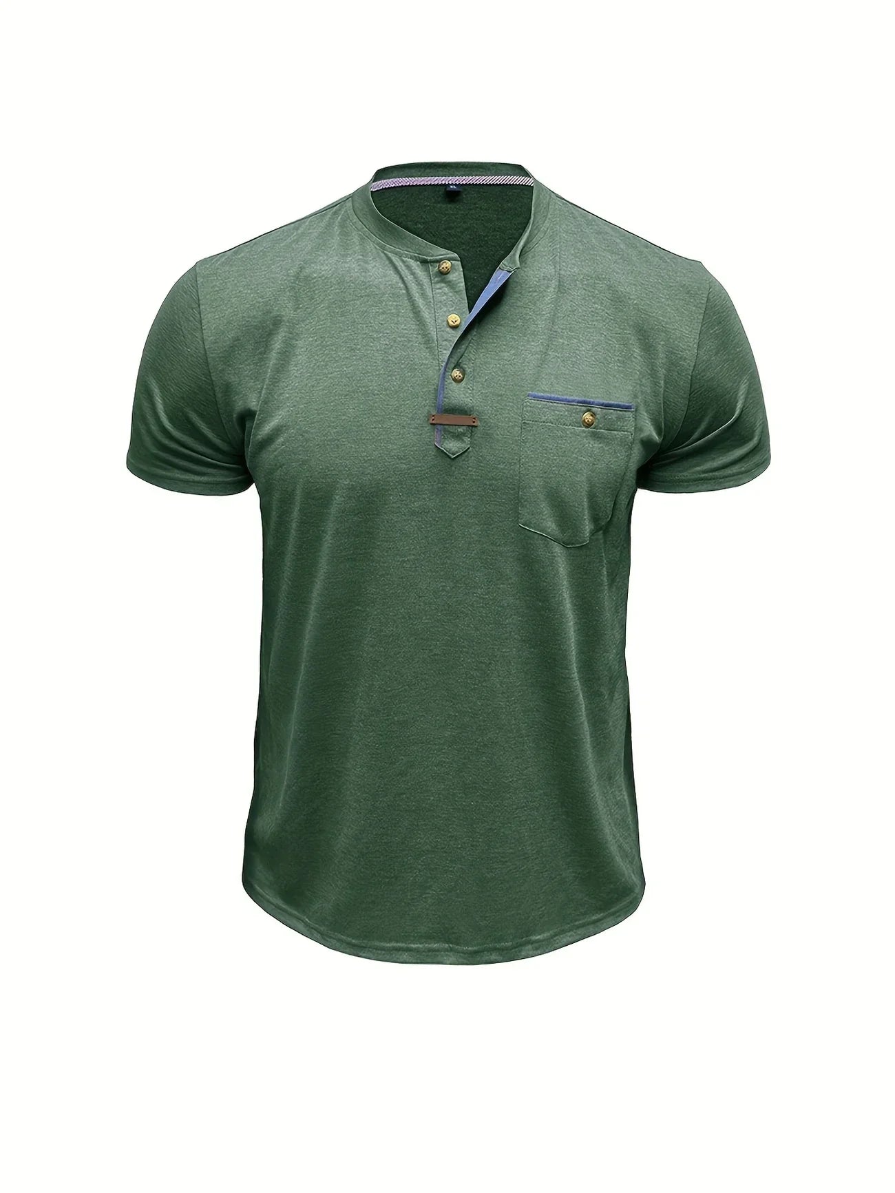 Saxon - Tricou Elegant Cu Guler Rotund și Buzunar