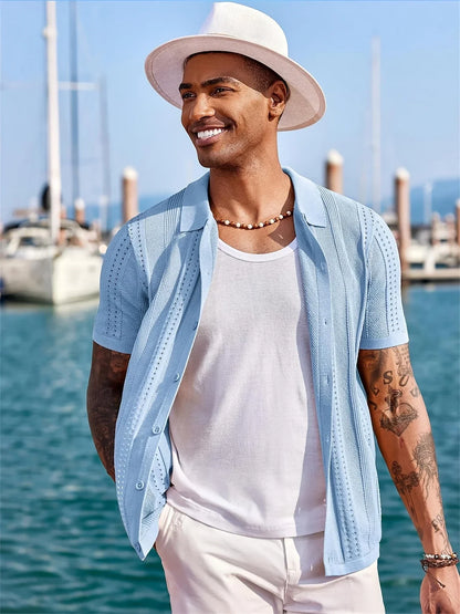 Semyon - Cămașă Tricotată Cu Model Complex Si La Modă