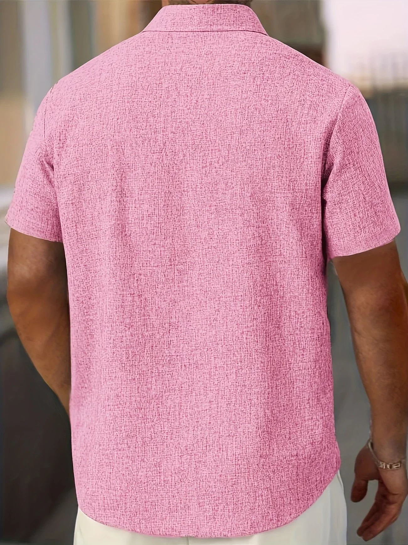 Dwight - Cămașă Cu Mâneci Scurte Din Amestec De In Ușor