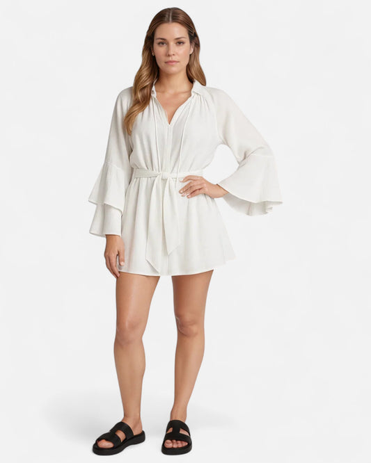 Dina™ | Rochie cămașă lejeră cu curea