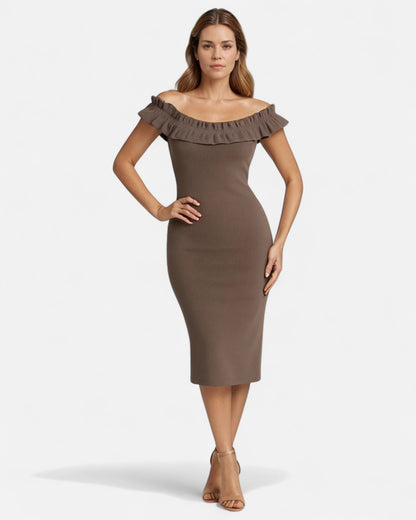 Devon™ | Rochie cu volane fără bretele