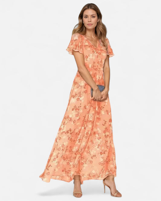 Sofia™ | Rochie cu flori și volane