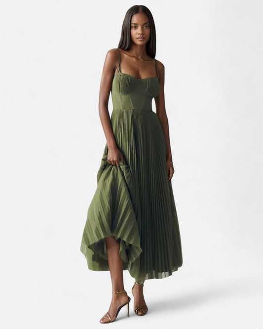 Elara™ | Rochie din tul cu corset plisat