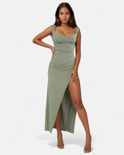 Claire™ | Rochie ajustată cu fante și drapaje