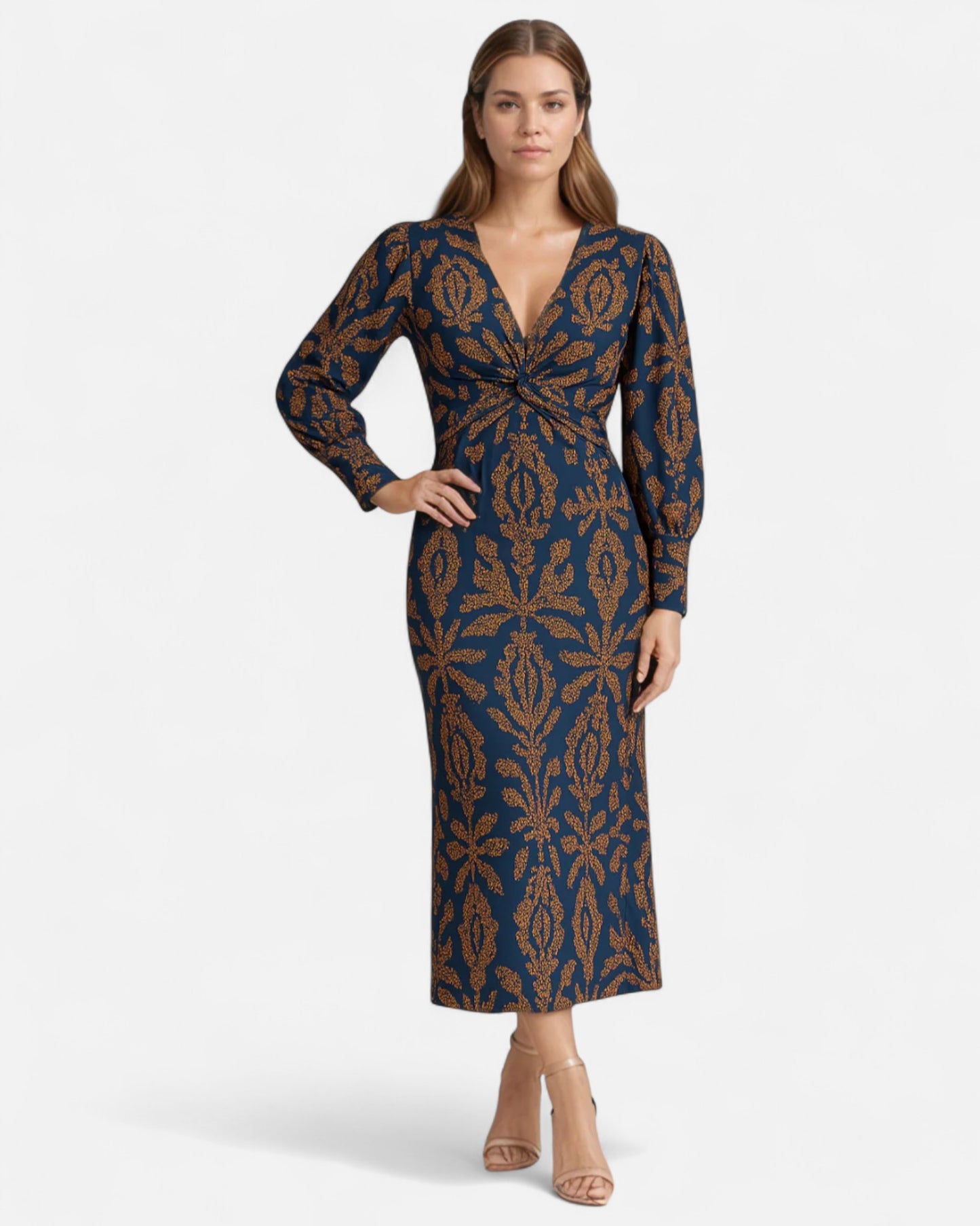 Frieda™ | Rochie midi cu model baroc