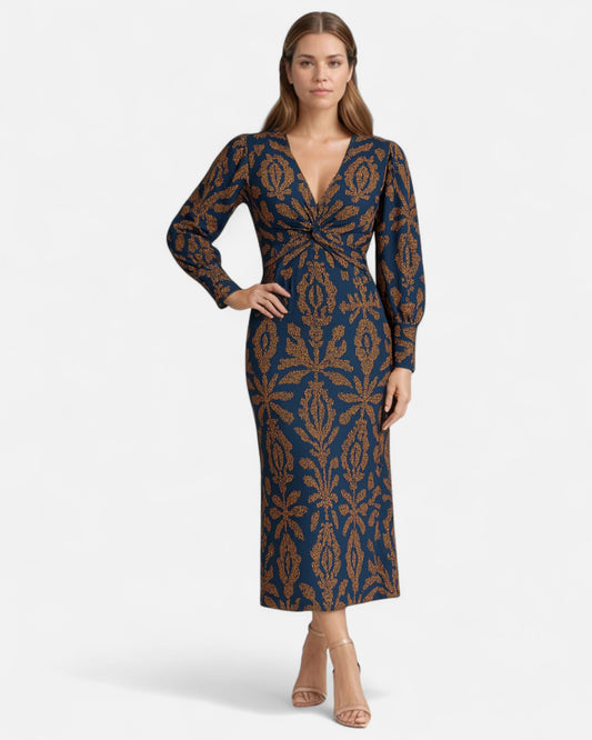 Frieda™ | Rochie midi cu model baroc