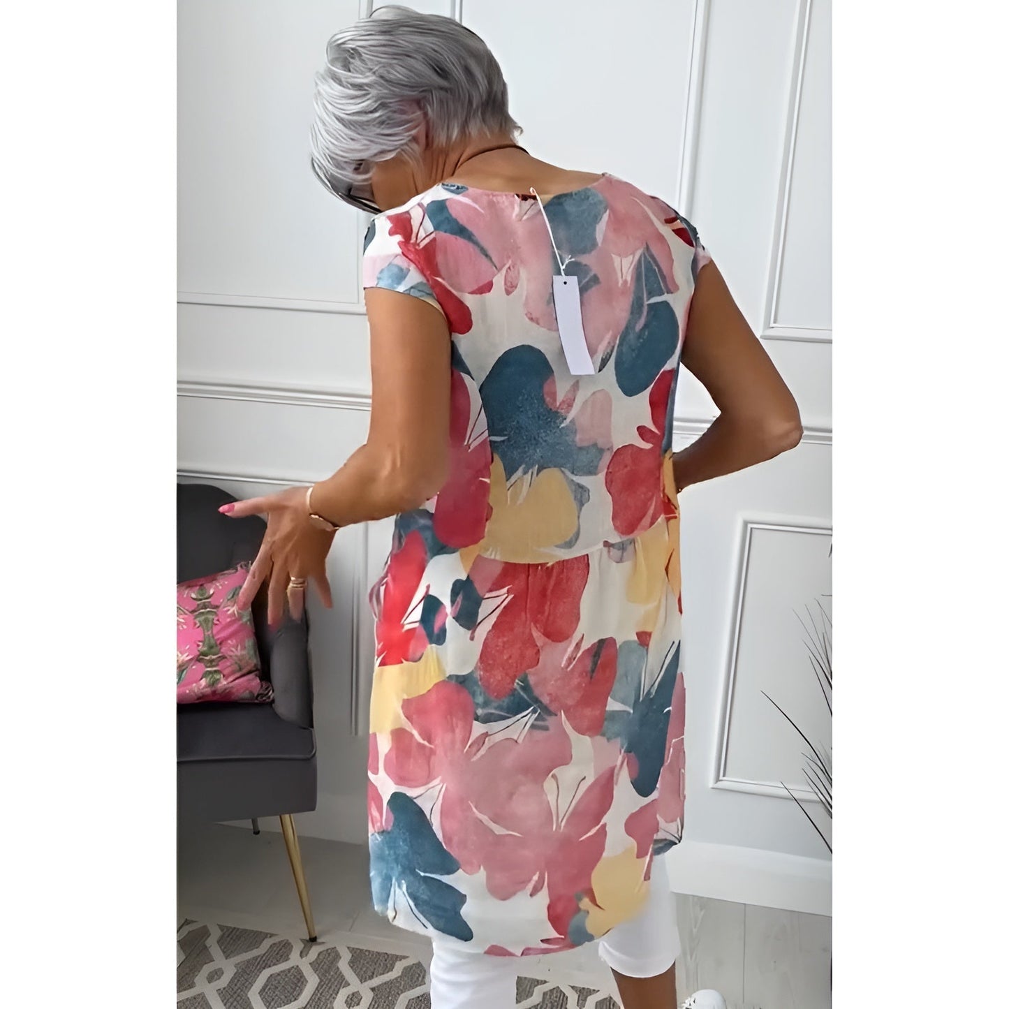 Mailin™ | Tunică-rochie lejeră cu accent floral